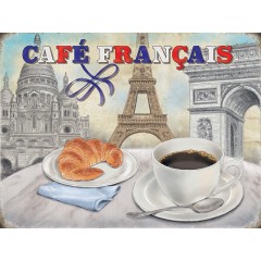 Cafe Francais Metal Sign 400 x300mm