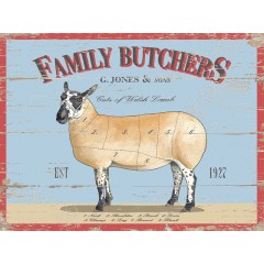 Family Butchers Metal Sign 400 x300mm