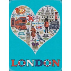 London Heart Metal Sign 400 x300mm