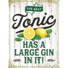 Gin And Tonic Metal Sign 400 x300mm