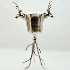 44CM REINDEER CHAMPAGNE BUCKET ON STAND