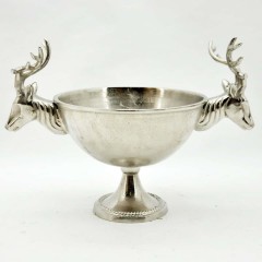 20" CHAMPAGNE BOWL WITH STAG HEAD HANDLES