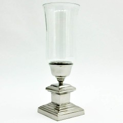 NICKEL PLATED HURRICANE CANDLE HOLDER