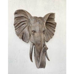 55CM BRONZE ELEPHANT HEAD