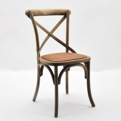 NATURAL FRENCH CROSS BACK CHAIR