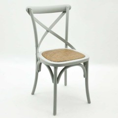GREY FRENCH CROSS BACK CHAIR