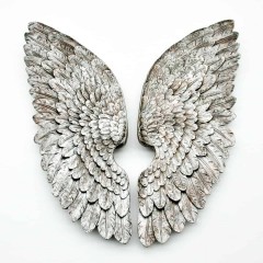 70CM ANTIQUE SILVER LEFT / RIGHT WINGS
