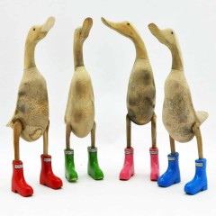 45CM WOODEN POLISHED DUCK HUNTER WELLIES