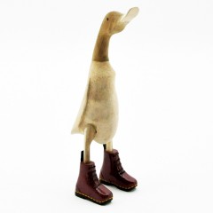 45CM WOODEN POLISHED DUCK MARTIN