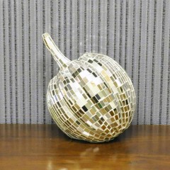 30CM SILVER MOSAIC PUMPKIN
