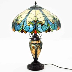 18" SHADEMULTI COLOUR DOUBLE TIFFANY LAMP