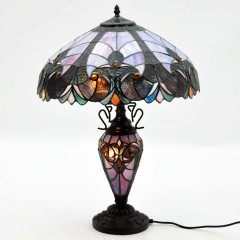 18" SHADE MULTI COLOUR DOUBLE TIFFANY LAMP