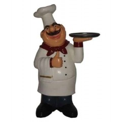 62CM RESIN CHEF WITH TRAY