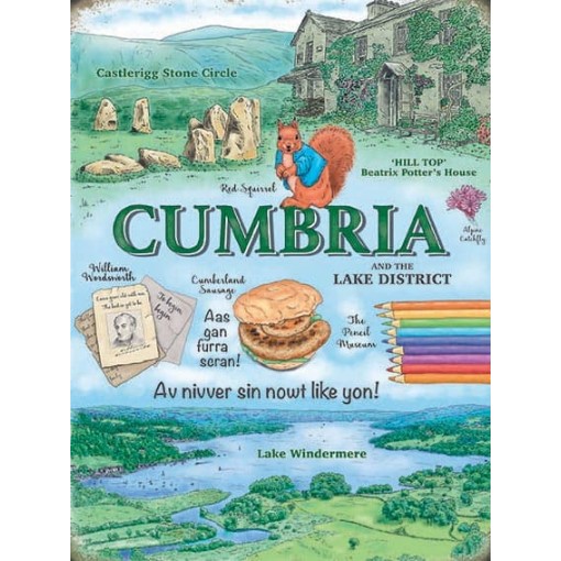 Cumbria And The Lake District Metal Sign 400 x300mm