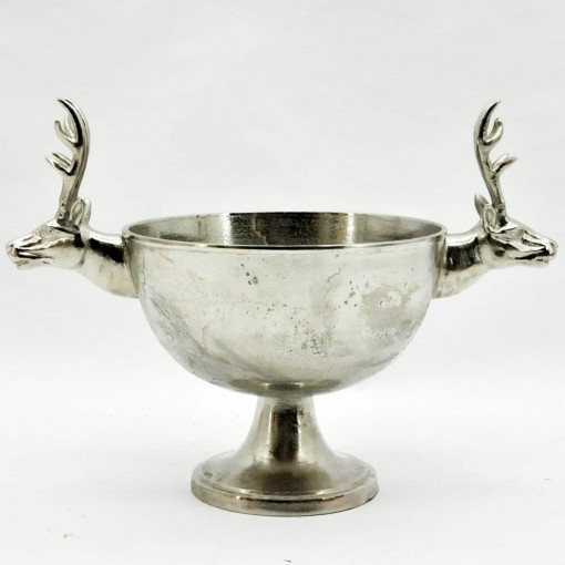21" CHAMPAGNE BOWL WITH STAG HEAD HANDLE