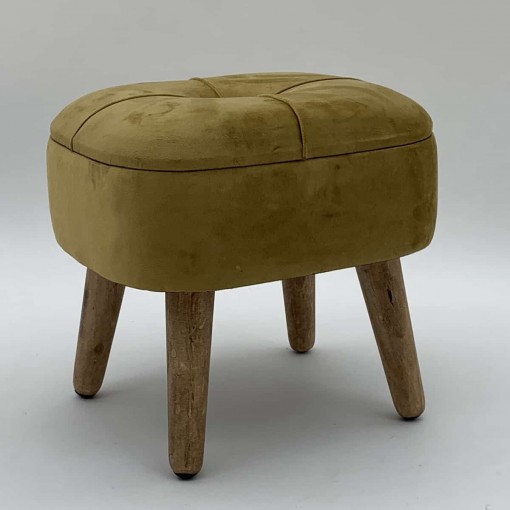 YELLOW WOODEN STOOL