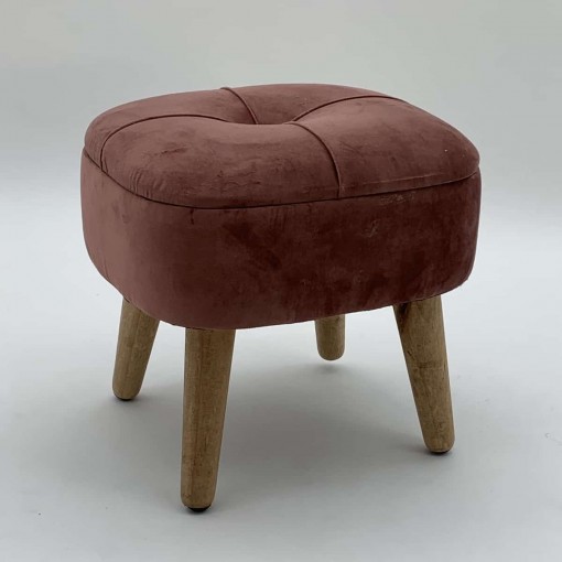 PINK WOODEN STOOL