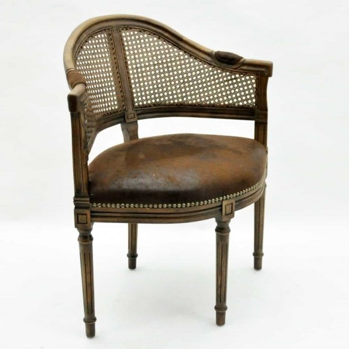 NATURAL WOODEN RATTAN BACK CHAIR