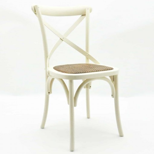 WHITE FRENCH CROSS BACK CHAIR