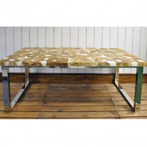 160X90X78CM RESIN TOP DINING TABLE