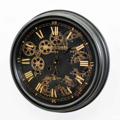 52.5CM BLACK WALL CLOCK