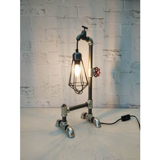 51CM METAL INDUSTRIAL PIPPING TABLE LAMP