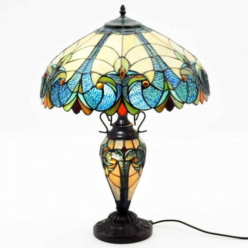 18" SHADEMULTI COLOUR DOUBLE TIFFANY LAMP